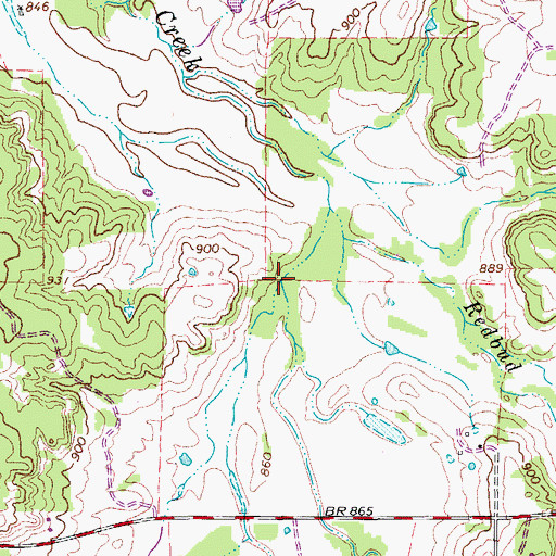 Topographic Map of Greenbrier Creek, TX