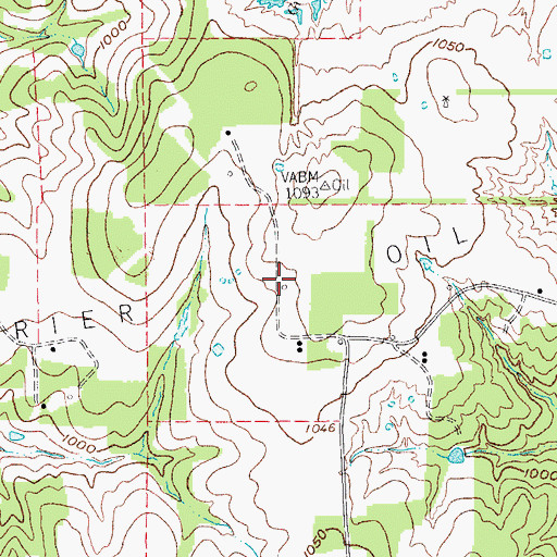 Topographic Map of Greenbrier Oil Field, TX