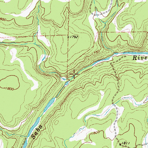 Topographic Map of Greenhead Creek, TX