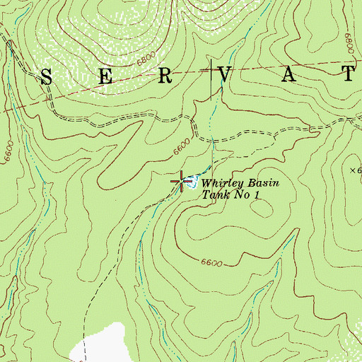 Topographic Map of Whirley Basin Tank Number One, AZ