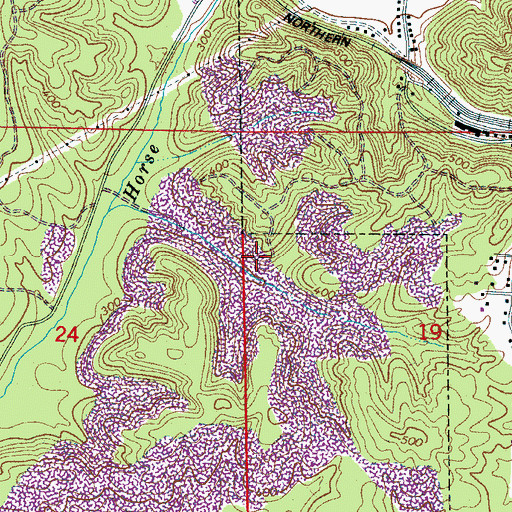 Topographic Map of Piedmont Mine, AL