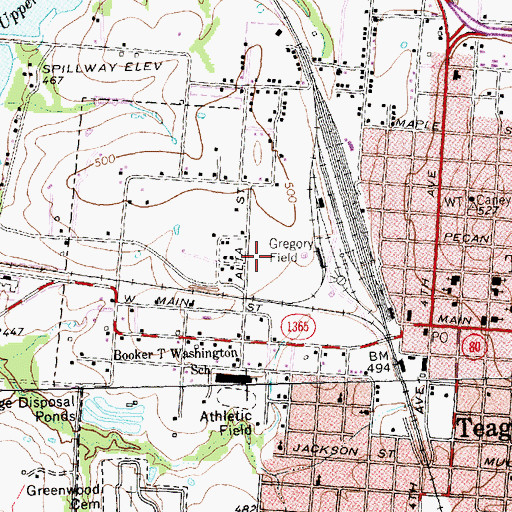 Topographic Map of Gregory Field, TX