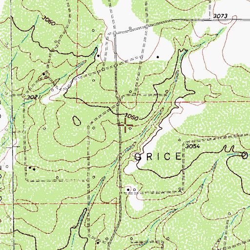 Topographic Map of Grice Oil Field, TX