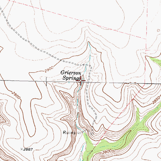 Topographic Map of Grierson Springs, TX