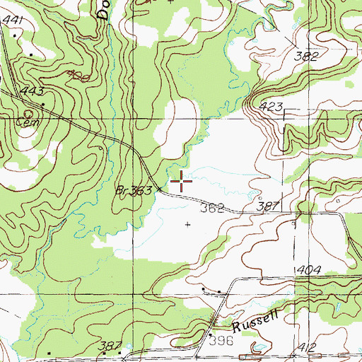 Topographic Map of Griffin Branch, TX