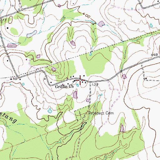 Topographic Map of Griffin Church, TX