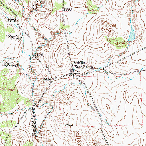 Topographic Map of Griffin East Ranch, TX