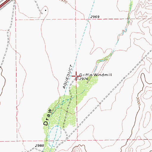 Topographic Map of Griffin Windmill, TX