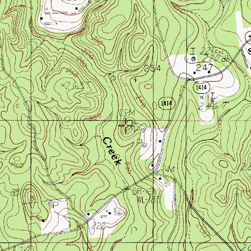 Topographic Map of Griggs Cemetery, TX