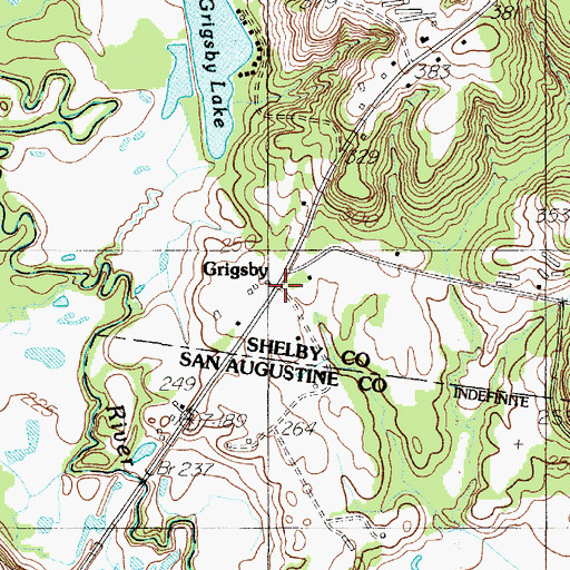 Topographic Map of Grigsby, TX