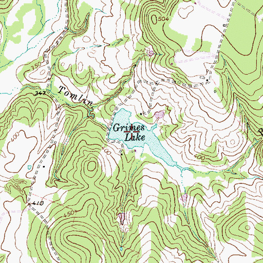 Topographic Map of Grimes Lake, TX