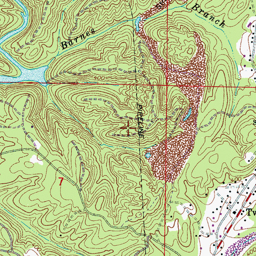 Topographic Map of Jarmons Mine, AL
