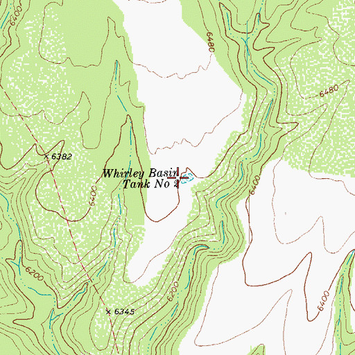 Topographic Map of Whirley Basin Tank Number Two, AZ