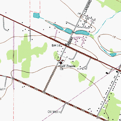 Topographic Map of Gulf Prairie Church, TX