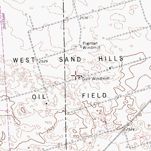 Topographic Map of Gulf Windmill, TX