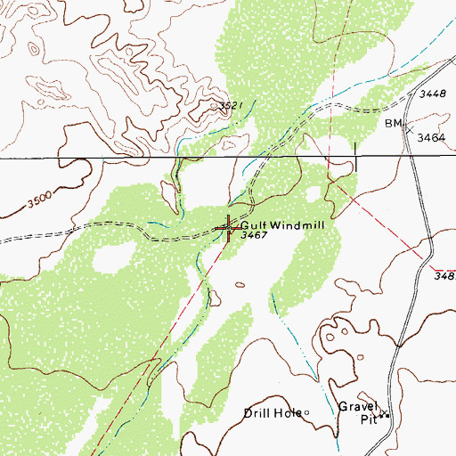 Topographic Map of Gulf Windmill, TX