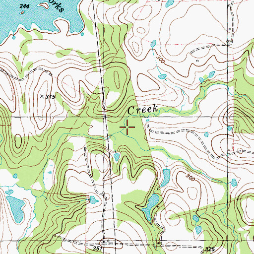 Topographic Map of Gum Creek, TX