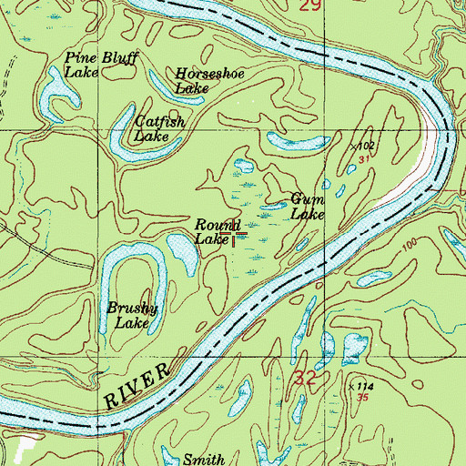 Topographic Map of Gum Lake, TX