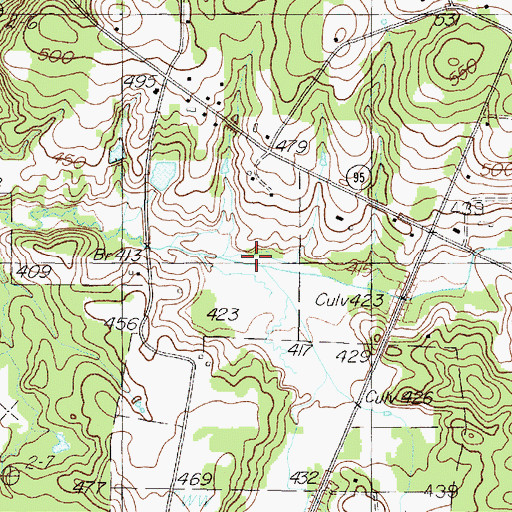 Topographic Map of Gum Springs Branch, TX