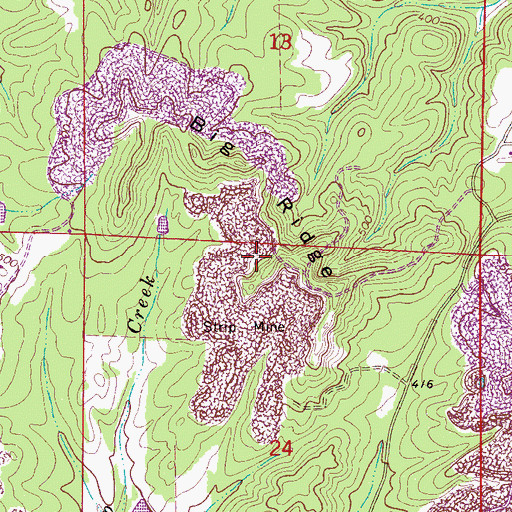 Topographic Map of Big Ridge Mine, AL