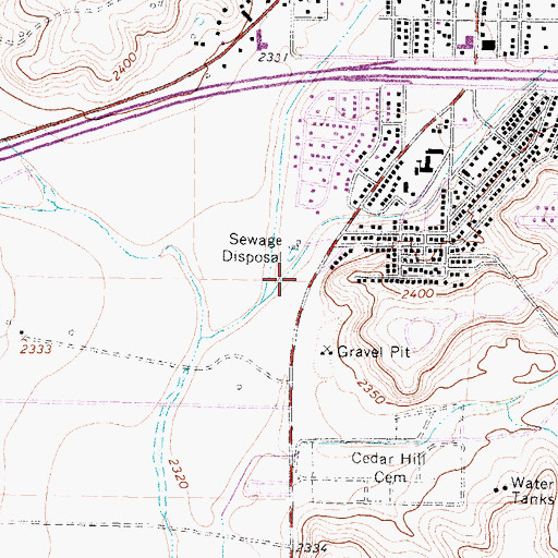 Topographic Map of Gurley Draw, TX