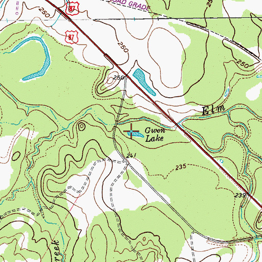 Topographic Map of Gwen Lake, TX