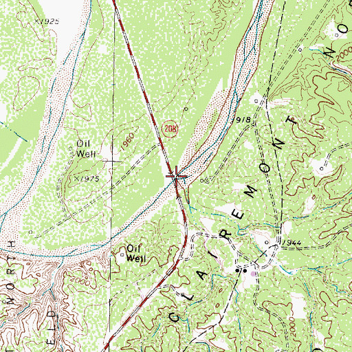 Topographic Map of Gyp Creek, TX