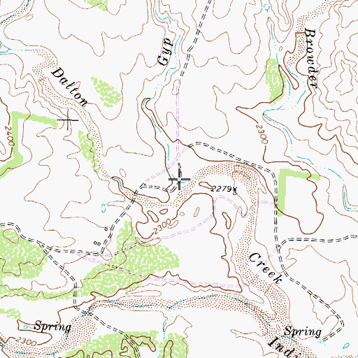 Topographic Map of Gyp Creek, TX