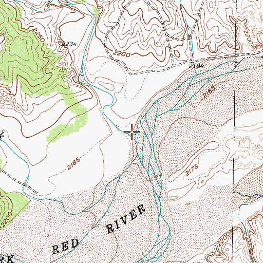 Topographic Map of Gyp Creek, TX