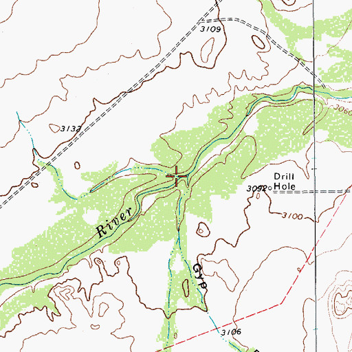 Topographic Map of Gyp Draw, TX