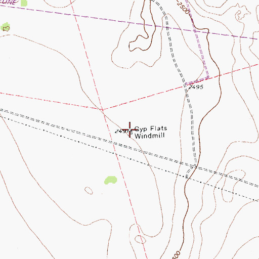 Topographic Map of Gyp Flats Windmill, TX