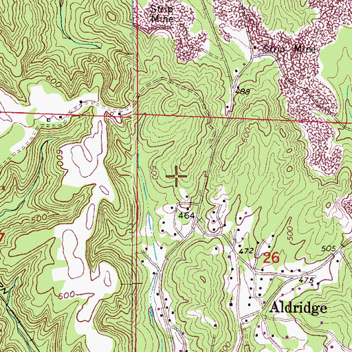 Topographic Map of America Number 3 Mine, AL