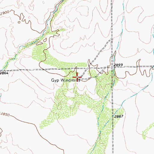 Topographic Map of Gyp Windmill, TX