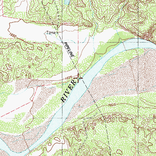 Topographic Map of Gypsum Creek, TX