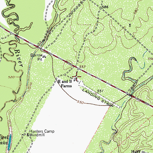 Topographic Map of H and B Ranch, TX