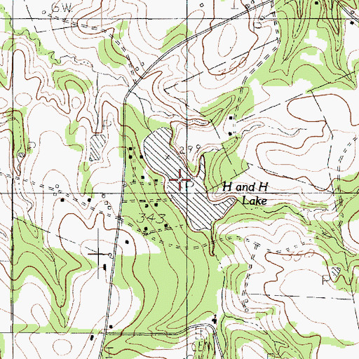 Topographic Map of H and H Lake, TX