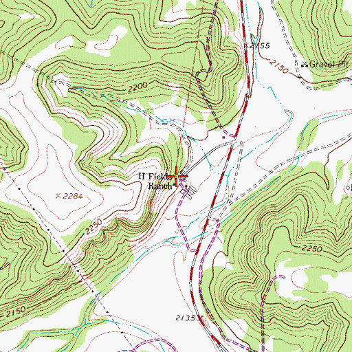 Topographic Map of H Fields Ranch, TX