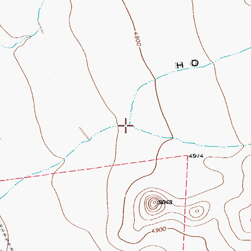 Topographic Map of H O Canyon, TX