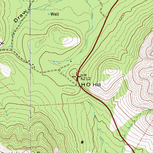Topographic Map of H O Hill, TX