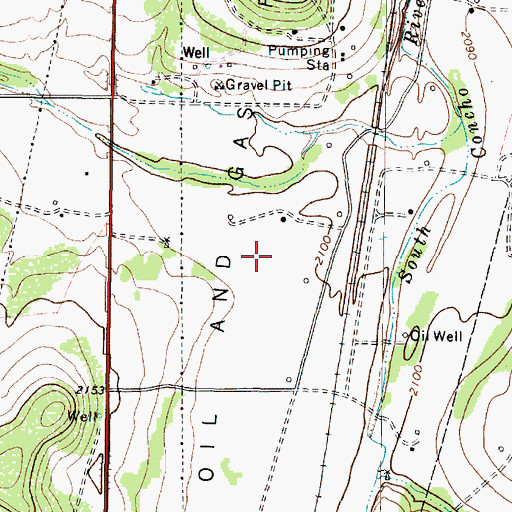 Topographic Map of HJ Oil and Gas Field, TX