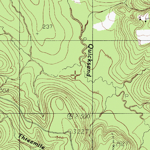 Topographic Map of Hackberry Branch, TX