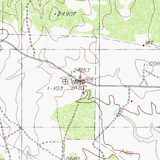 Topographic Map of Hackberry Camp, TX