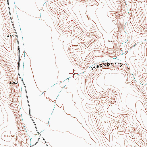 Topographic Map of Hackberry Canyon, TX