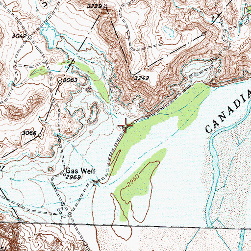 Topographic Map of Hackberry Canyon, TX