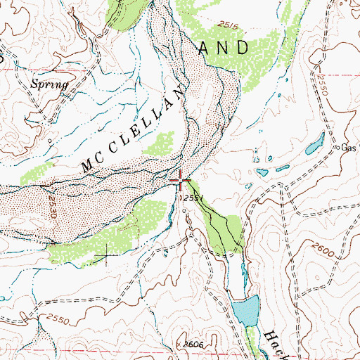Topographic Map of Hackberry Creek, TX