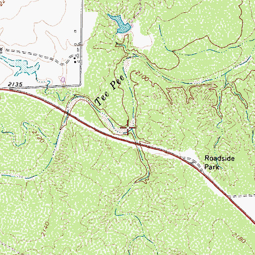 Topographic Map of Hackberry Creek, TX