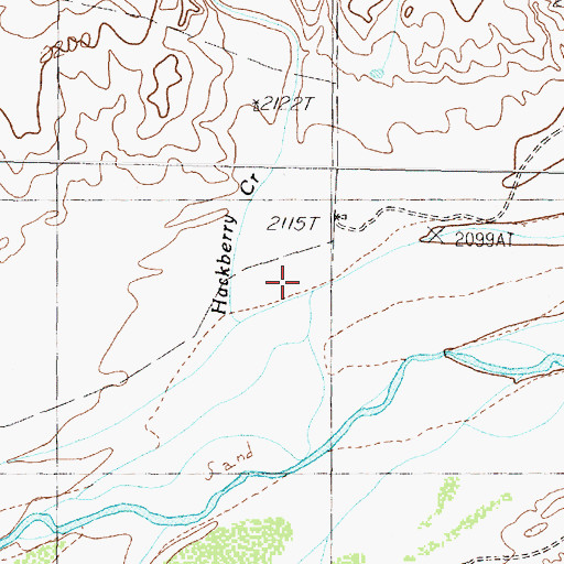 Topographic Map of Hackberry Creek, TX