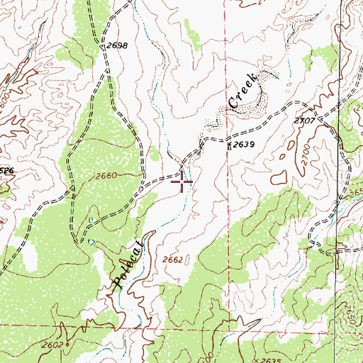 Topographic Map of Hackberry Creek, TX
