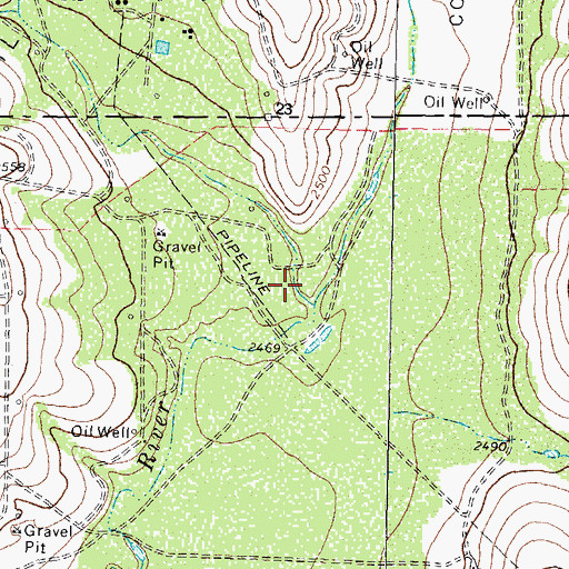 Topographic Map of Hackberry Draw, TX