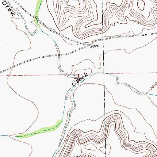 Topographic Map of Hackberry Draw, TX